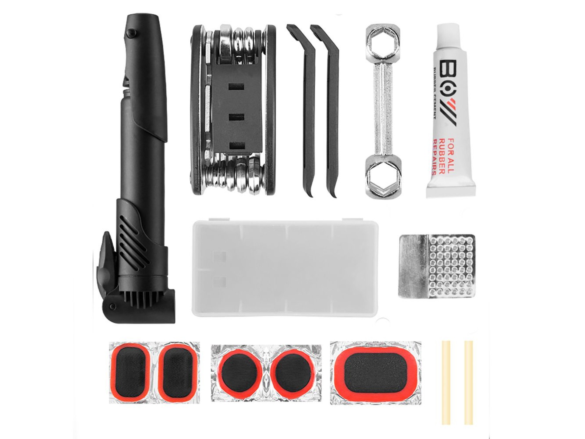 Kit de herramientas Wozinsky WMZ-01N, multiherramienta para bicicleta 16 en 1, bomba, llaves, kit de