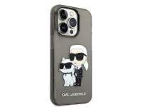 Funda Karl&Choupette con purpurina de Karl Lagerfeld para iPhone 14 Pro - negra
