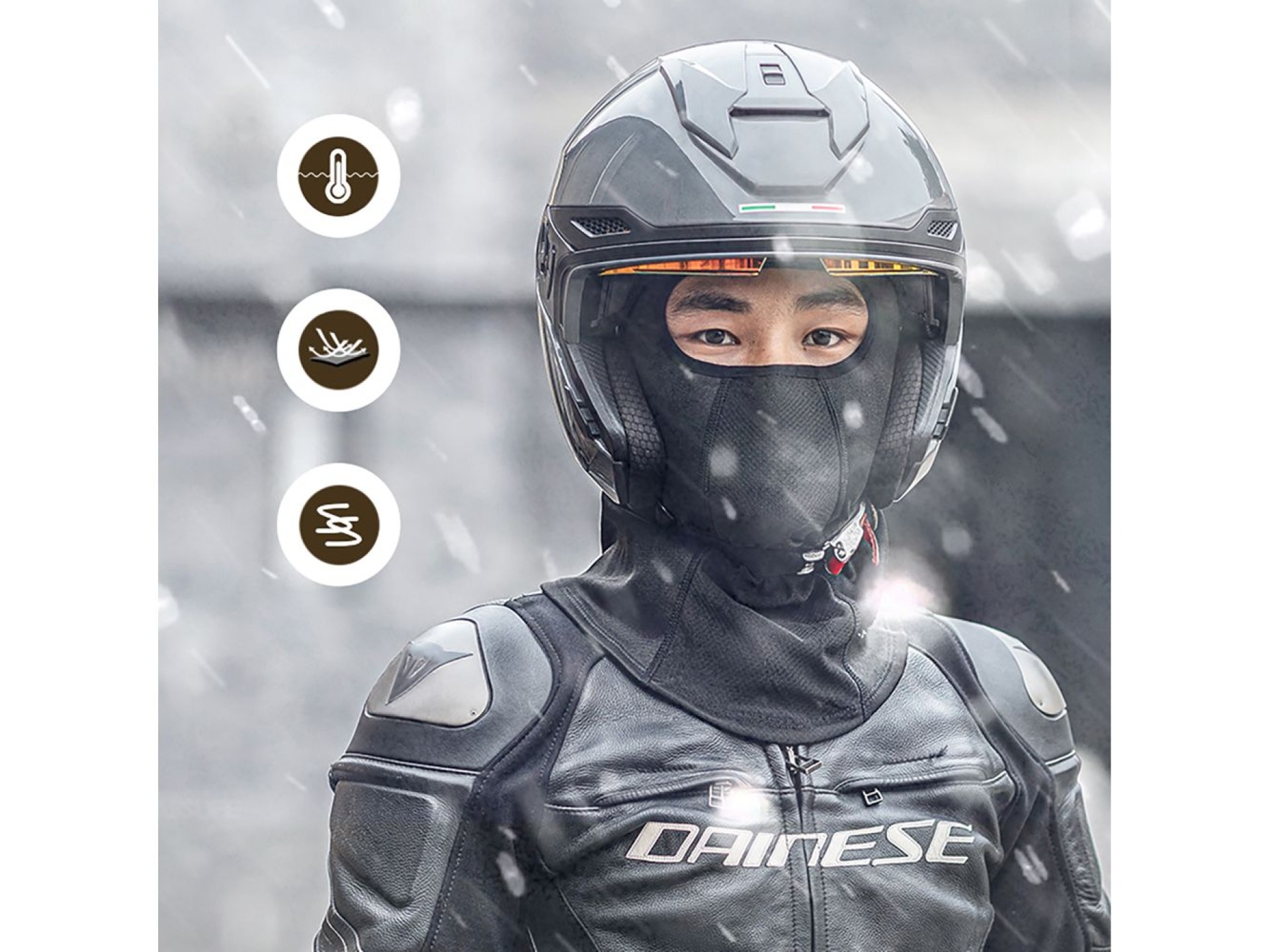 Wozinsky WKM-03B face mask motorcycle bicycle winter balaclava - black