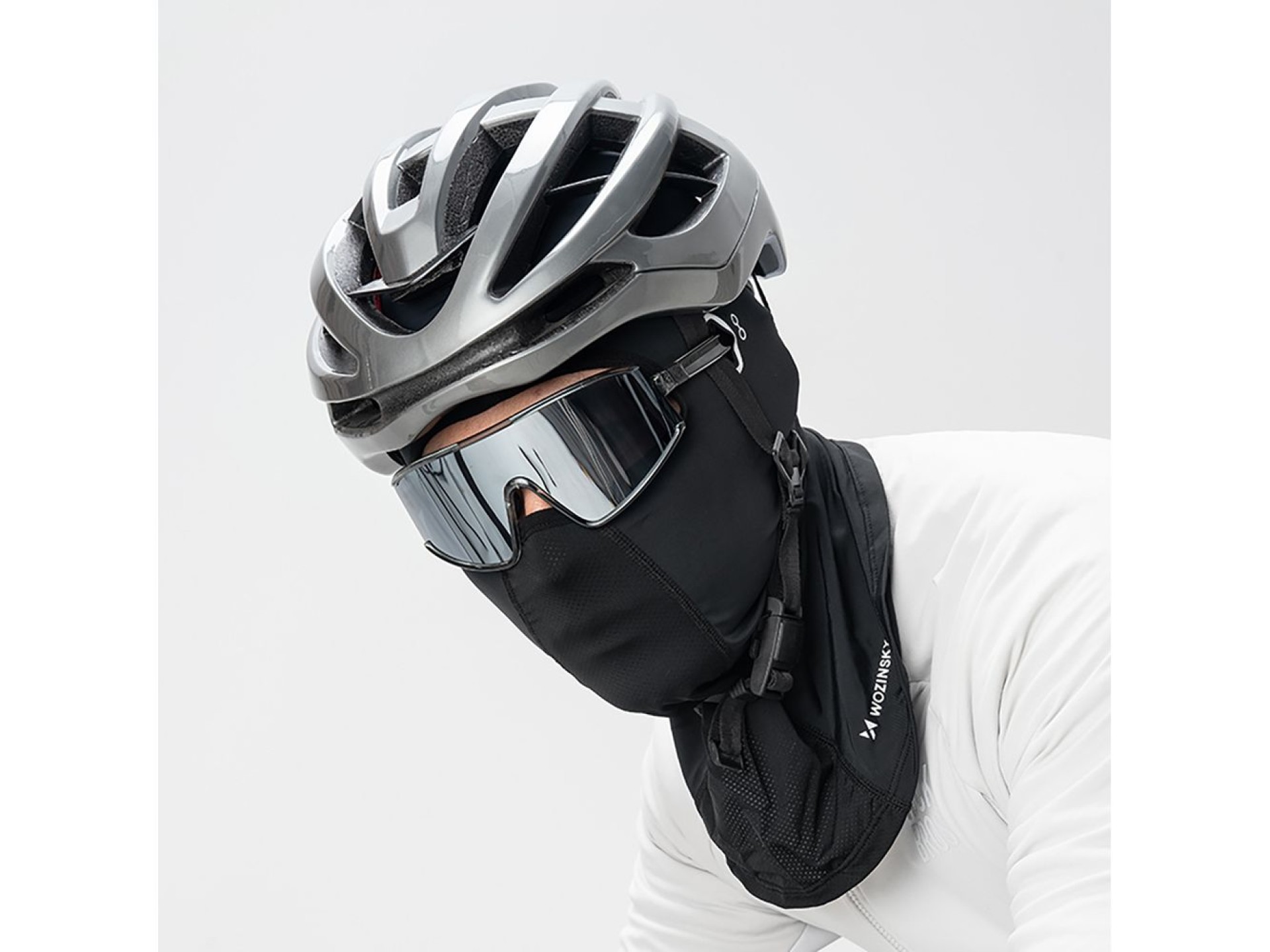 Wozinsky WKM-02B Balaclava Face Mask Motorcycle Bicycle Balaclava with Glasses Holes - Black