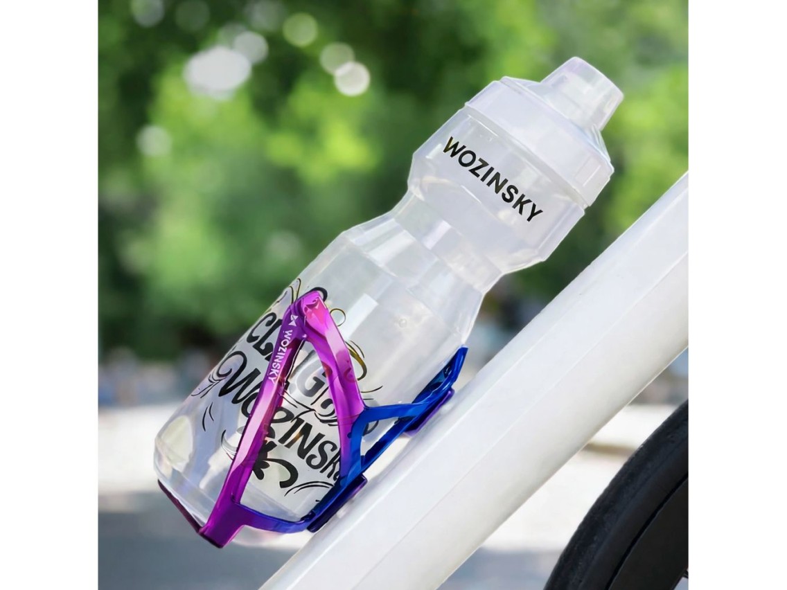 Cesta portabotellas para bicicleta Wozinsky WUR-01BP - Azul y morado