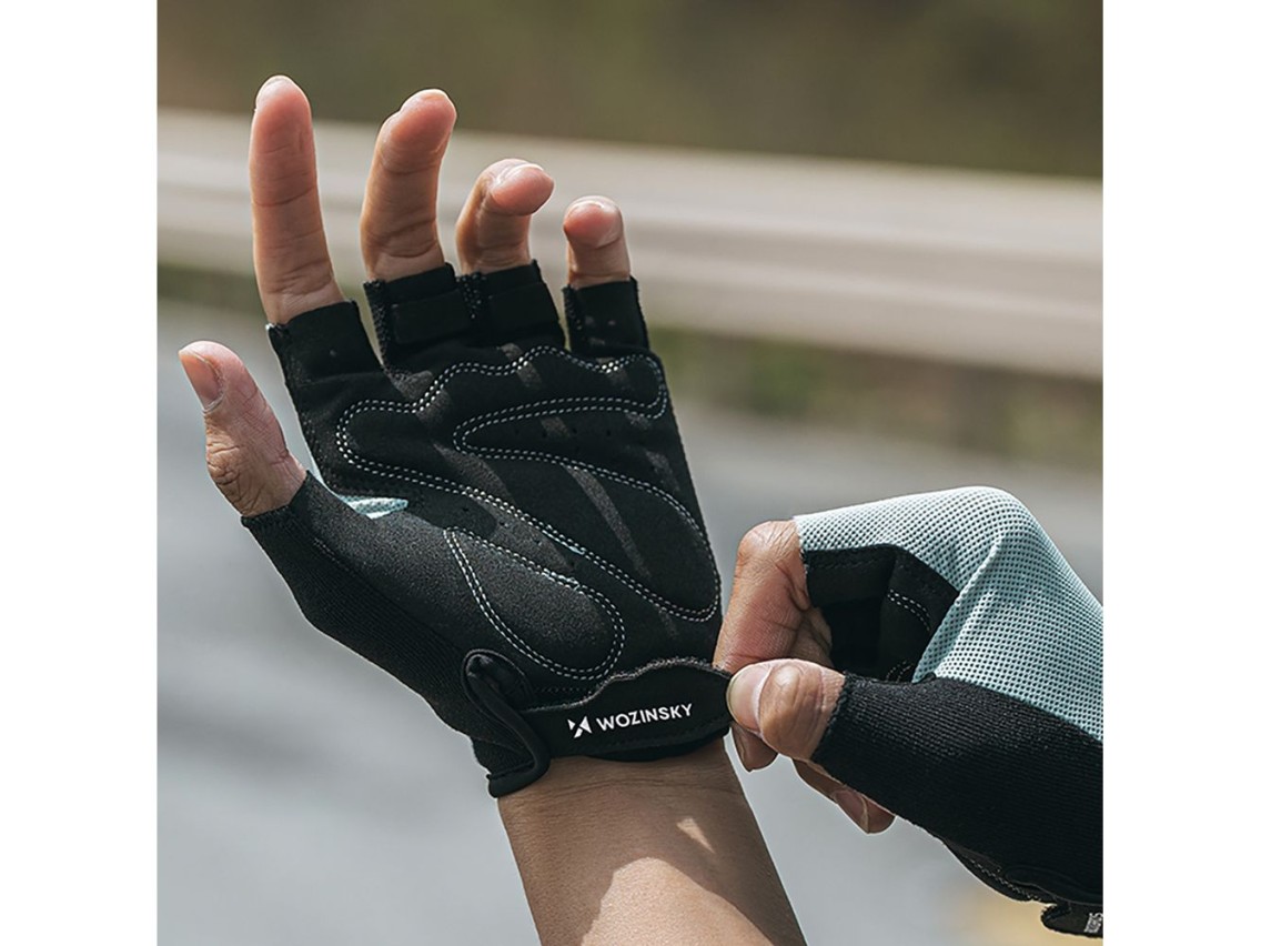 Luvas de ciclismo Wozinsky WRR-02M tamanho M - cinza