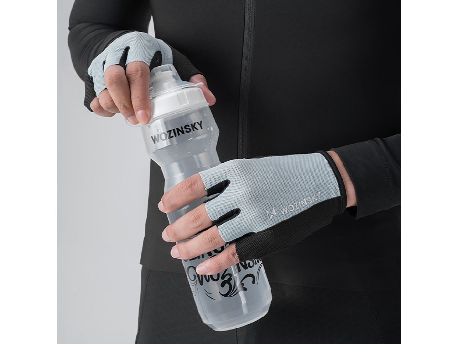 Luvas de ciclismo Wozinsky WRR-02M tamanho M - cinza