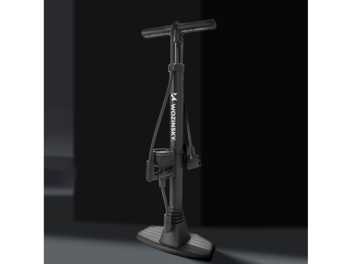 Bomba de pie para bicicleta Wozinsky WPR-02 - Negra