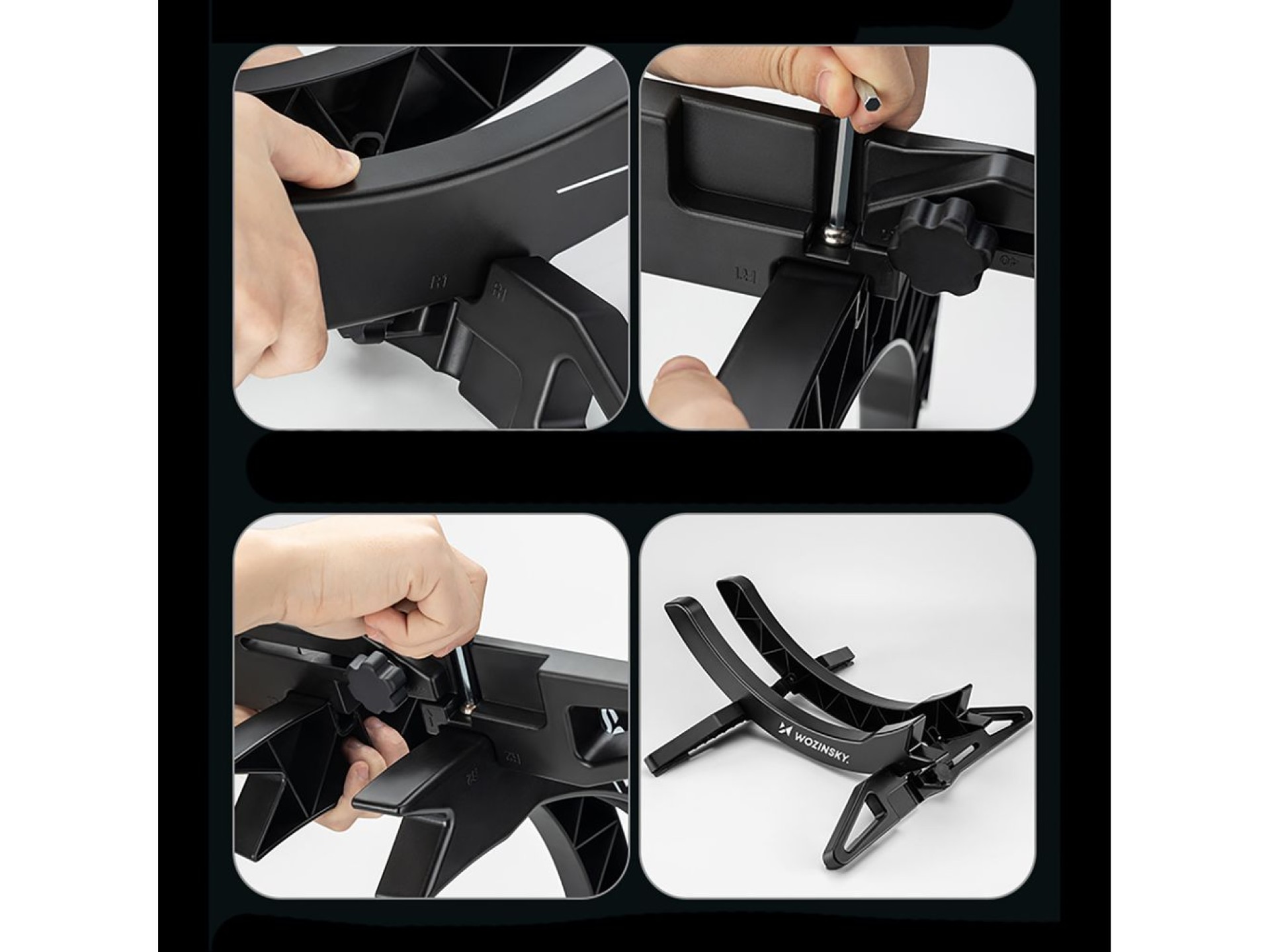 Soporte para bicicleta Wozinsky WSR-02, estable, para ruedas de bicicleta - negro