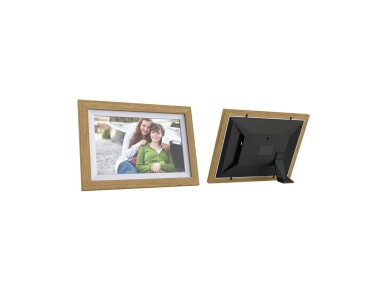 Porta-retratos digital Wozinsky WRC-32 de 10,1" com aplicativo Frameo de 32 GB - Marrom claro