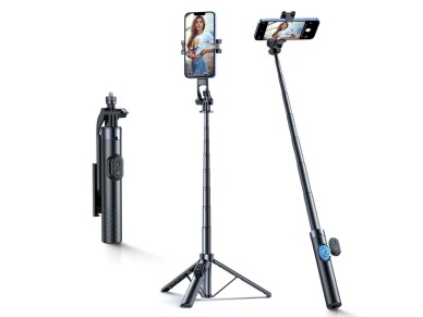 Bast�o de selfie Wozinsky WC1Y70S com trip� telesc�pico de 1,7 m e suporte para celular - preto