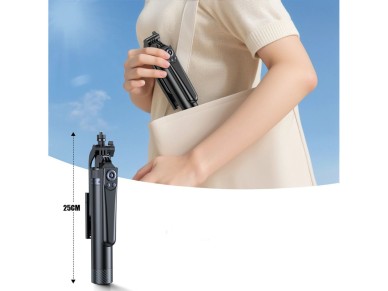 Bast�o de selfie Wozinsky WC1Y70S com trip� telesc�pico de 1,7 m e suporte para celular - preto