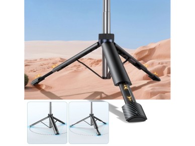 Bast�o de selfie Wozinsky WC1Y70S com trip� telesc�pico de 1,7 m e suporte para celular - preto