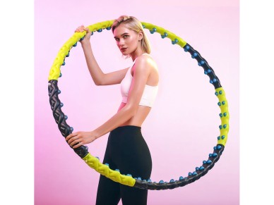 Masajeador de aro de hula-hula Wozinsky WHH-110 con nódulos - Negro y amarillo Masajeador de aro de hula-hula Wozinsky WHH-110 con nódulos - Negro y amarillo