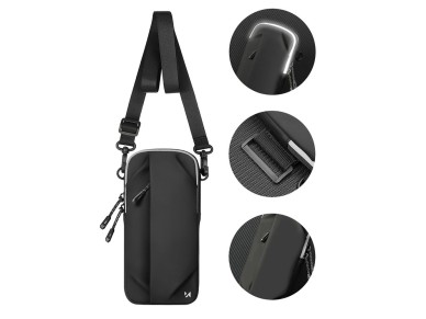 Bolsa de celular de bra�o Wozinsky WSDB-B para corrida - preta