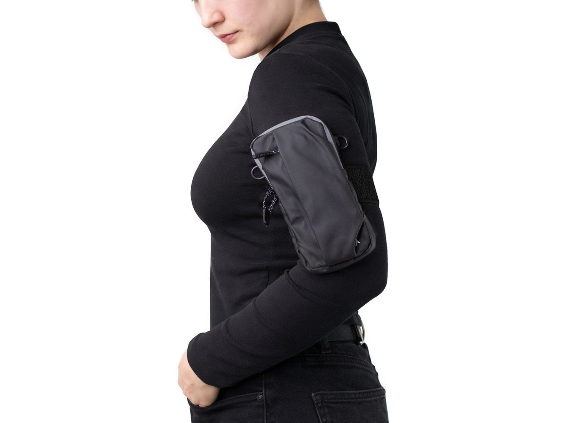 Bolsa de celular de braço Wozinsky WSDB-B para corrida - preta