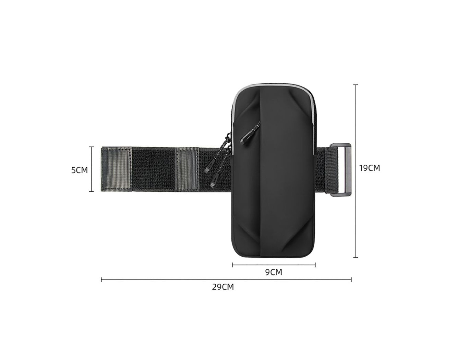 Bolsa de celular de braço Wozinsky WSDB-B para corrida - preta