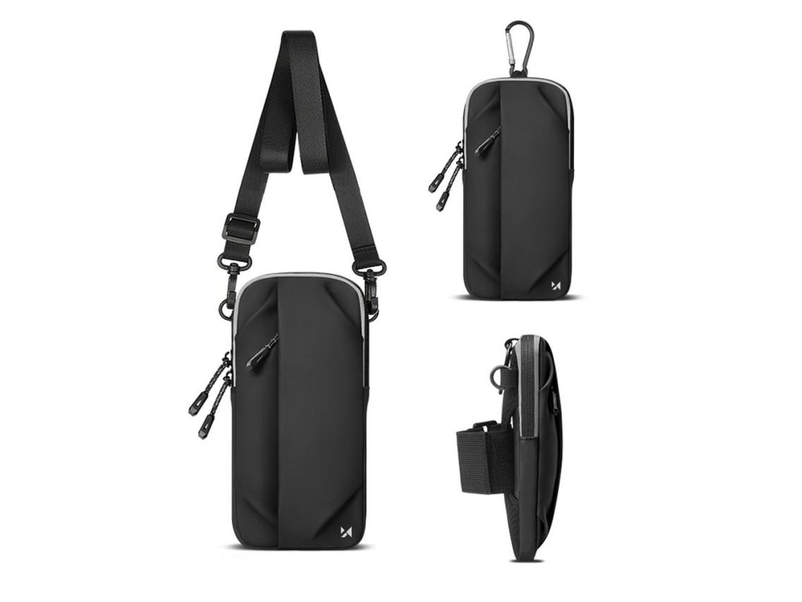 Bolsa de celular de braço Wozinsky WSDB-B para corrida - preta
