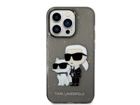 Karl Lagerfeld Glitter Karl&Choupette case for iPhone 14 Pro Max - black Karl Lagerfeld Glitter Karl&Choupette case for iPhone 14 Pro Max - black