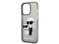 Karl Lagerfeld Glitter Karl&Choupette case for iPhone 14 Pro Max - black Karl Lagerfeld Glitter Karl&Choupette case for iPhone 14 Pro Max - black