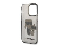 Karl Lagerfeld Glitter Karl&Choupette case for iPhone 14 Pro Max - black Karl Lagerfeld Glitter Karl&Choupette case for iPhone 14 Pro Max - black