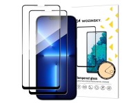 Protector de pantalla de vidrio templado con adhesivo completo Wozinsky, paquete de 2 unidades para 