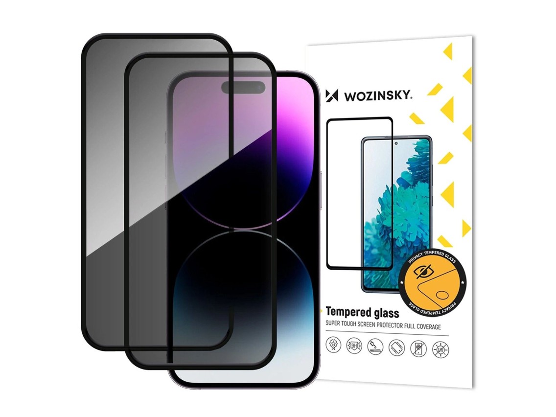 Protector de pantalla de vidrio templado Wozinsky Privacy Glass para iPhone 17 Air, juego de 2