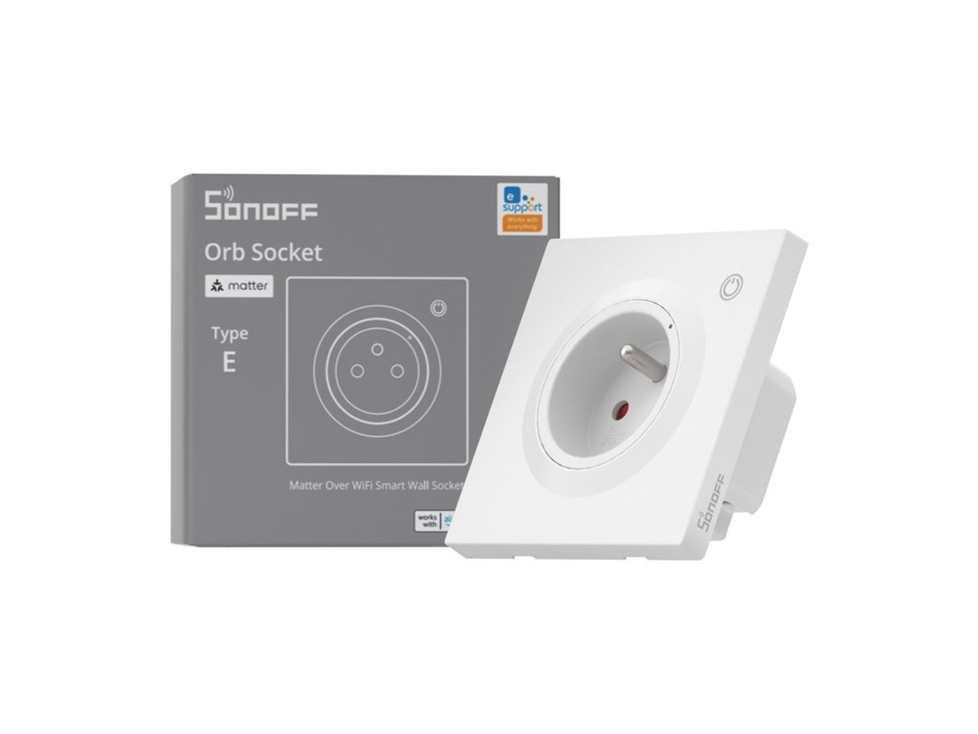 Tomada de parede inteligente Sonoff WS01TPE-E WiFi (Tipo E)