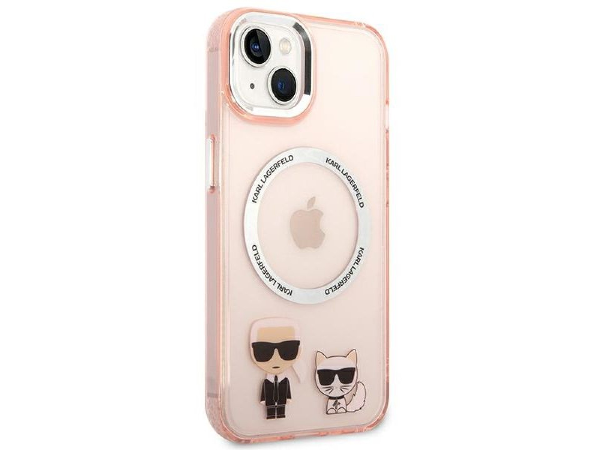 Capa rígida rosa Karl Lagerfeld KLHMP14MHKCP para iPhone 14 Plus 6.7 / Magsafe de alumínio rosa Karl
