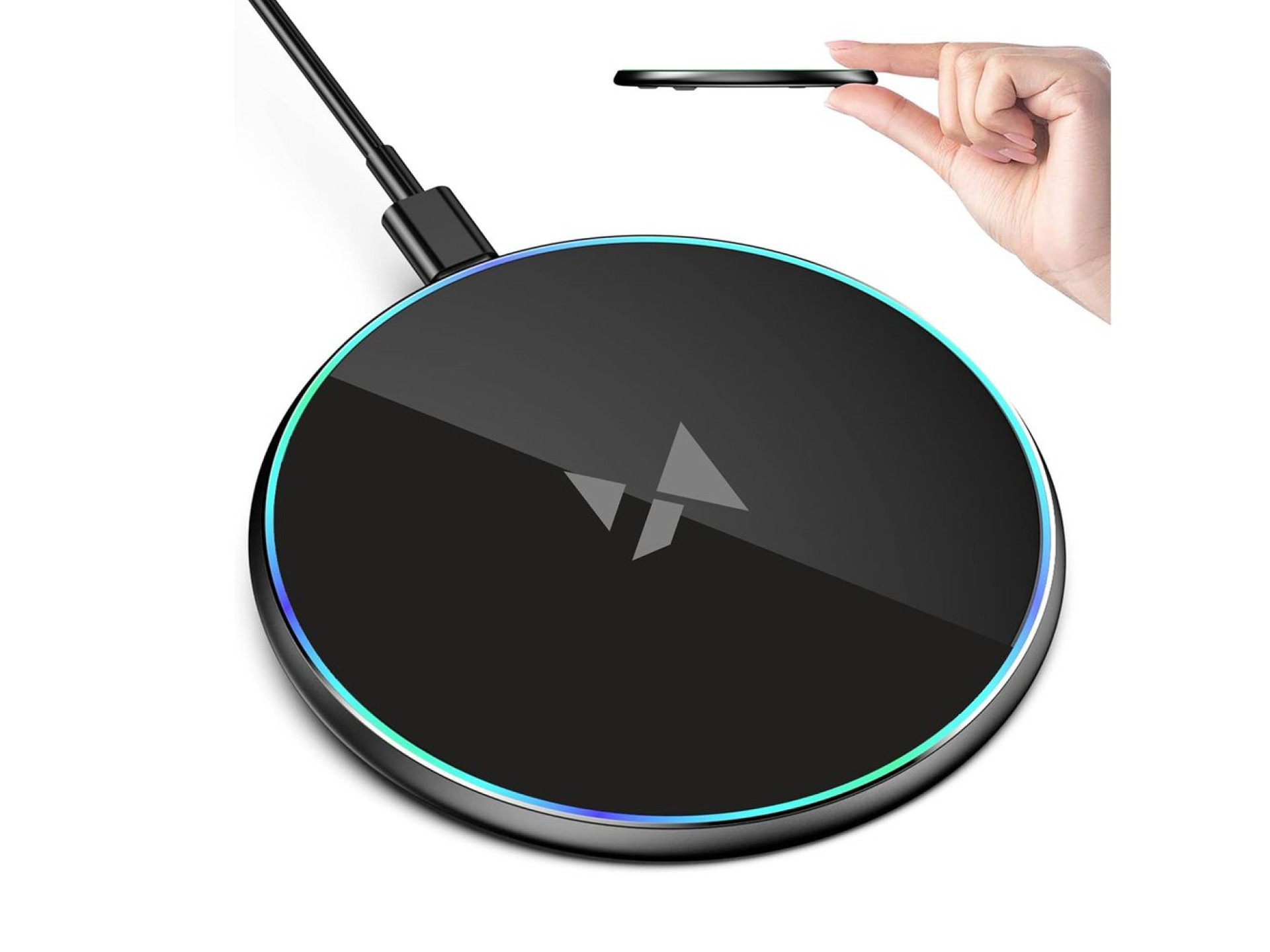 Wozinsky WLI-01Y 15W Qi Inductive Charger with USB-C Cable - Black