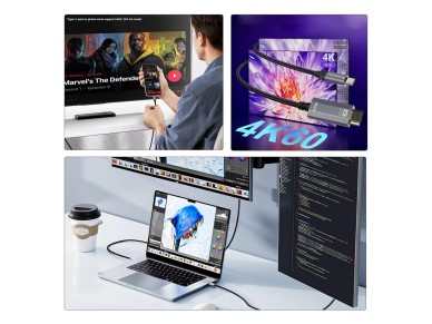 Cable Wozinsky WCCH-01 USB-C - HDMI 4K 60Hz de 1,8 m - Negro