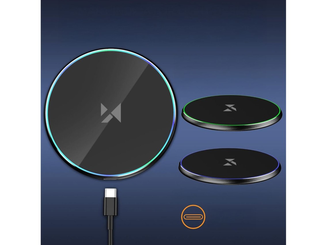 Wozinsky WLI-01Y 15W Qi Inductive Charger with USB-C Cable - Black