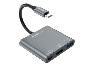 Hub Wozinsky WHCH-01 USB-C PD 100W HDMI 4K@30Hz USB-A 10Gbps - gray