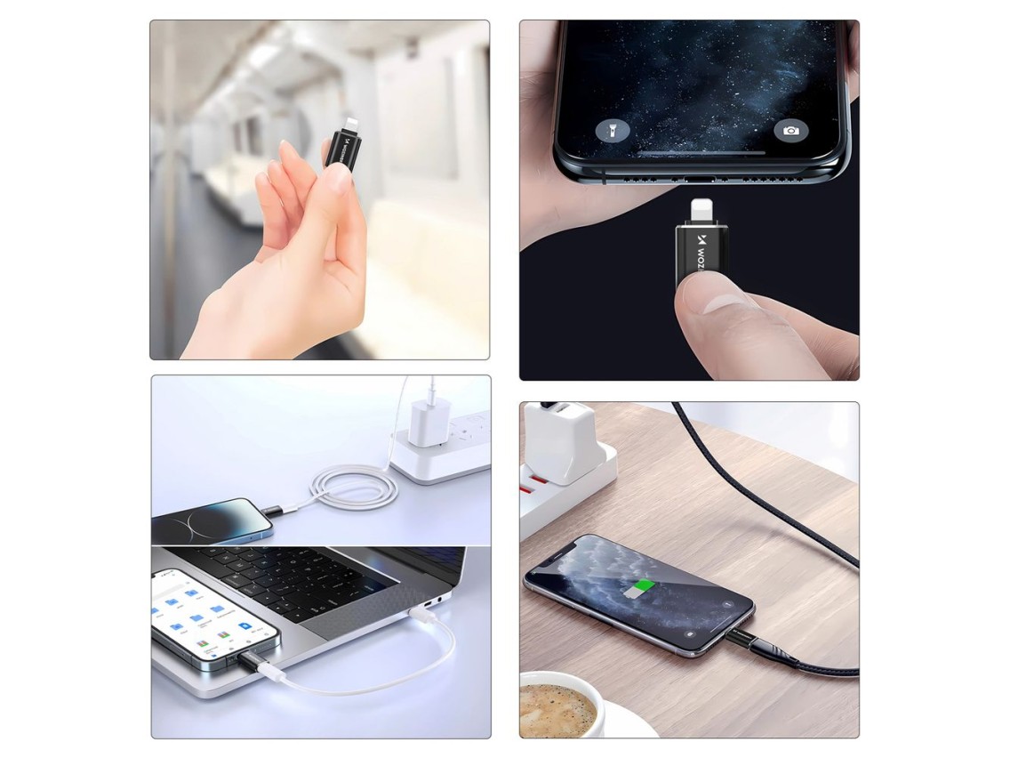 Adaptador Wozinsky WALC-01 Lightning para USB-C - Preto