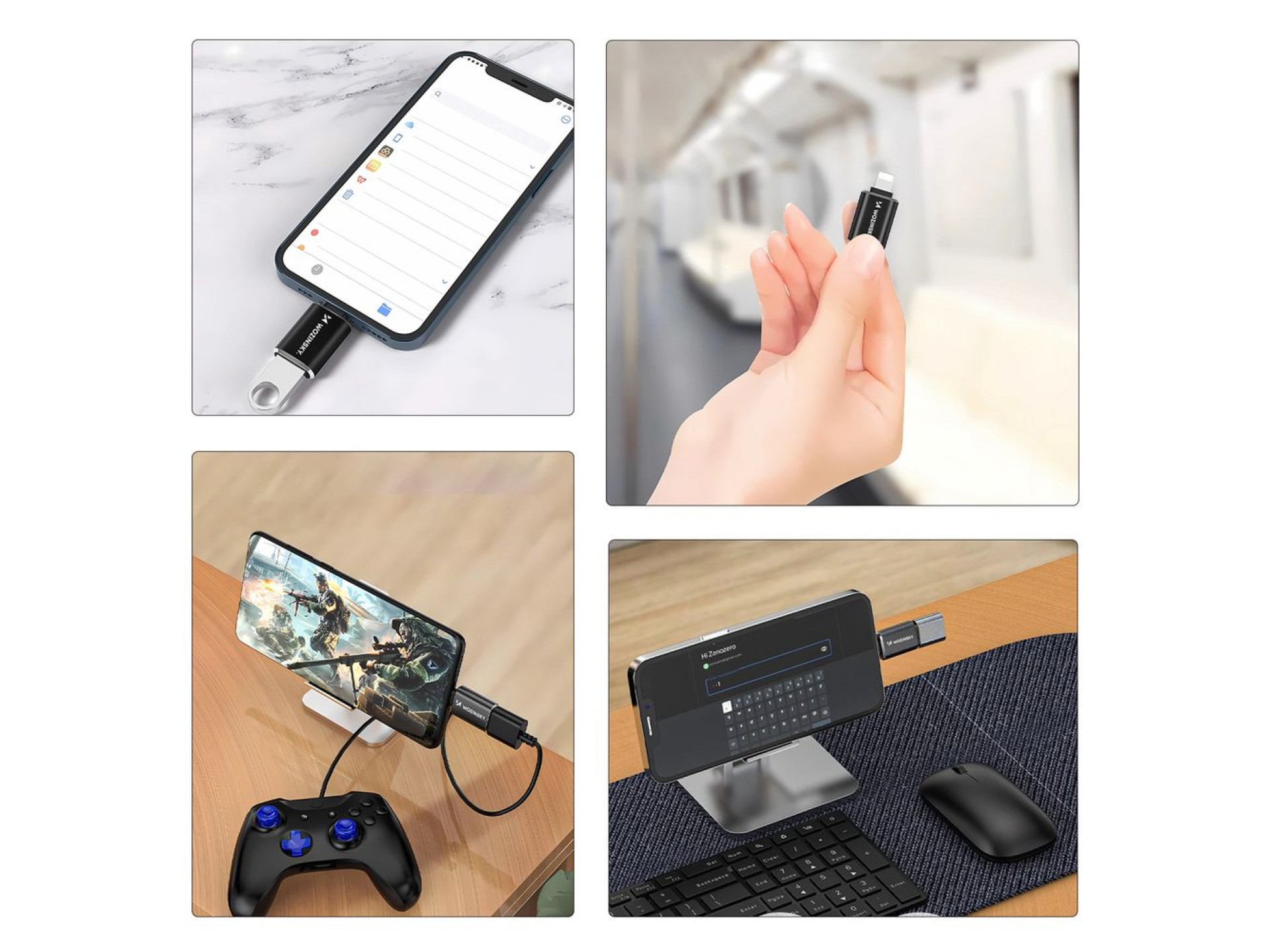 Adaptador Wozinsky WALA-01 Lightning a USB-A OTG - Negro