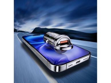 Cargador de coche Wozinsky de 65 W USB-C PD 65 W / USB-A 45 W QC 3.0 - Negro