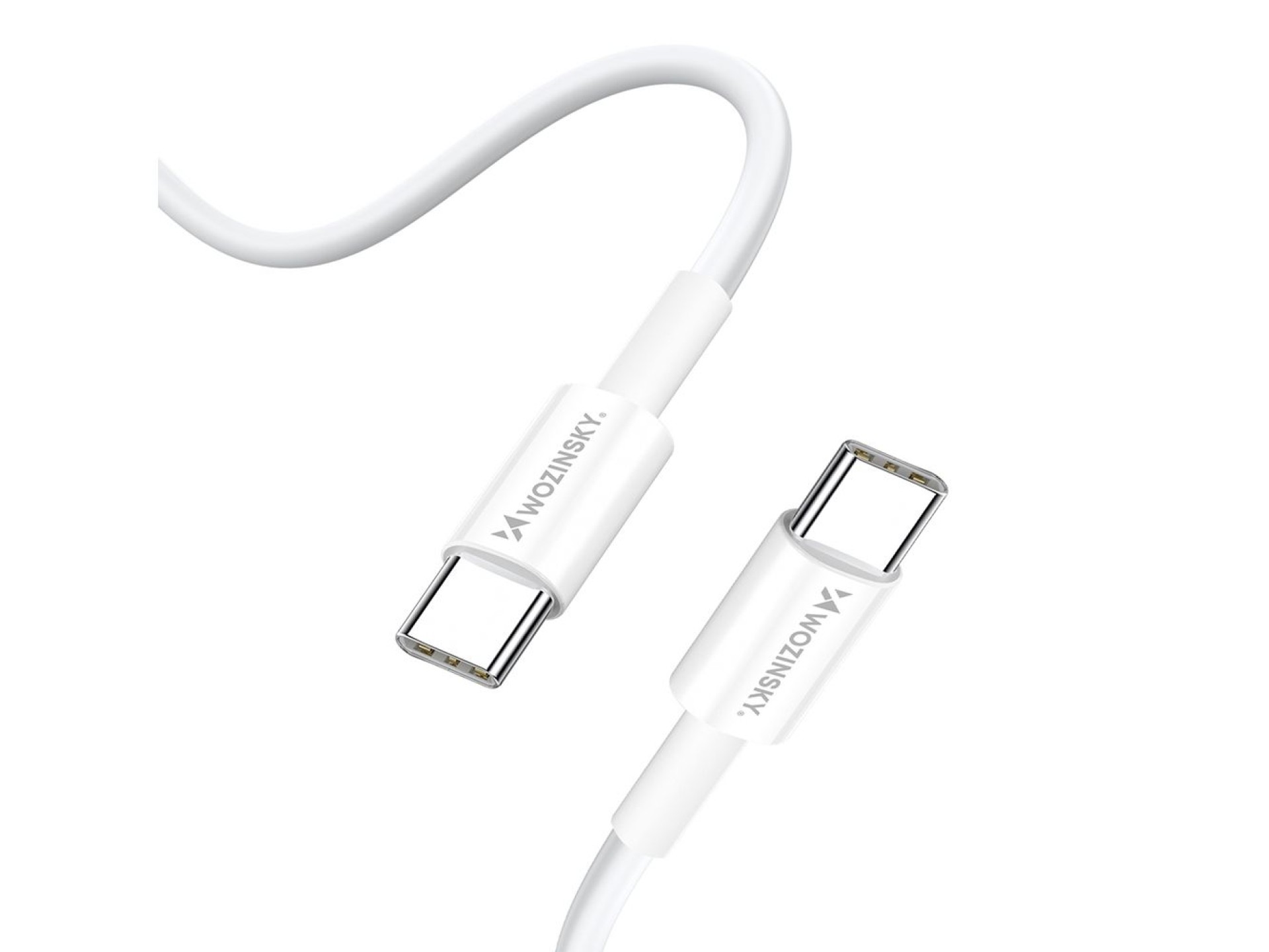 Carregador Wozinsky GaN de 65 W com portas USB-A e 2 portas USB-C, com cabo USB-C de 65 W - Branco
