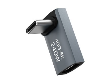 Adaptador angular USB-C Wozinsky WPKF-01 - USB-C 40 Gb/s 240 W 8K OTG - Gris Adaptador angular USB-C Wozinsky WPKF-01 - USB-C 40 Gb/s 240 W 8K OTG - Gris