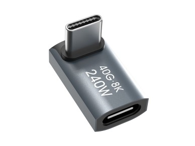 Adaptador angular USB-C Wozinsky WPKF-01 - USB-C 40 Gb/s 240 W 8K OTG - Gris Adaptador angular USB-C Wozinsky WPKF-01 - USB-C 40 Gb/s 240 W 8K OTG - Gris