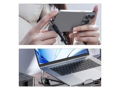 Adaptador angular USB-C Wozinsky WPKF-01 - USB-C 40 Gb/s 240 W 8K OTG - Gris Adaptador angular USB-C Wozinsky WPKF-01 - USB-C 40 Gb/s 240 W 8K OTG - Gris
