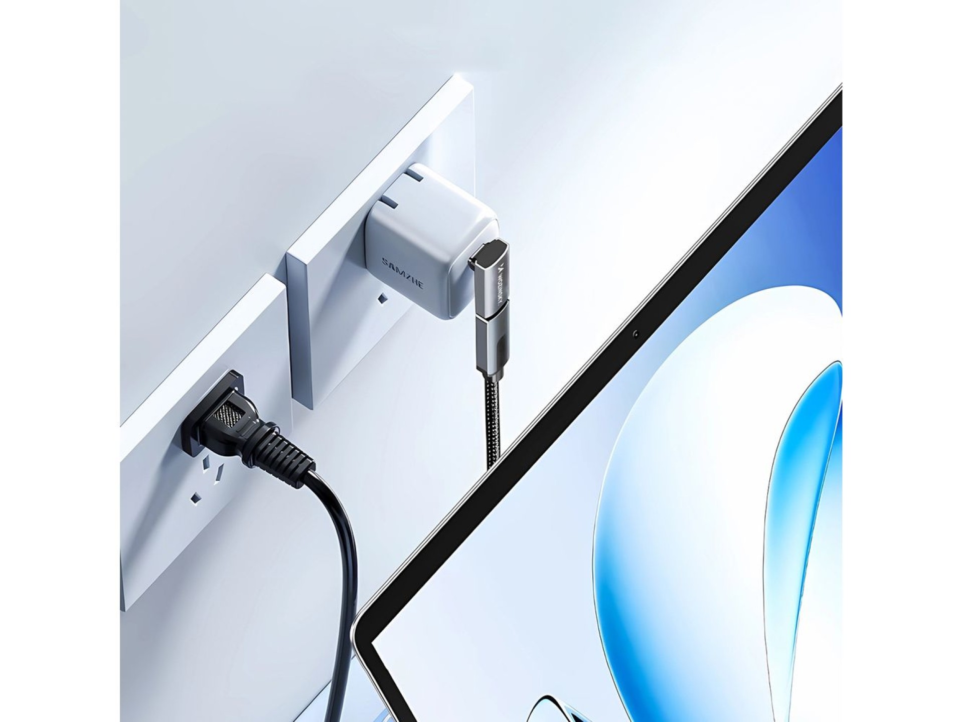 Adaptador angular USB-C Wozinsky WPKF-01 - USB-C 40 Gb/s 240 W 8K OTG - Gris