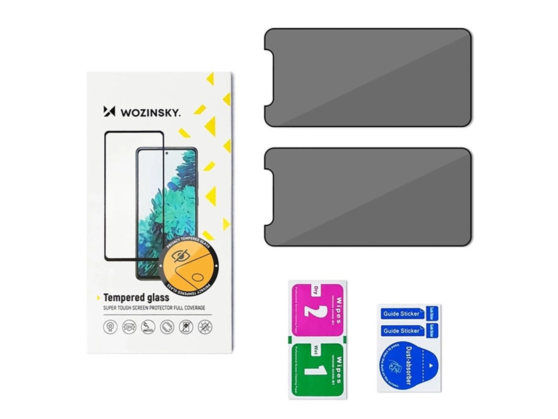 Película de vidro temperado Wozinsky Privacy Glass para Xiaomi Redmi Note 14 5G / Note 14 4G, pacote