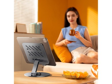 Soporte giratorio de aluminio para tablet Wozinsky WRS-DSY84SS de 360� - Gris