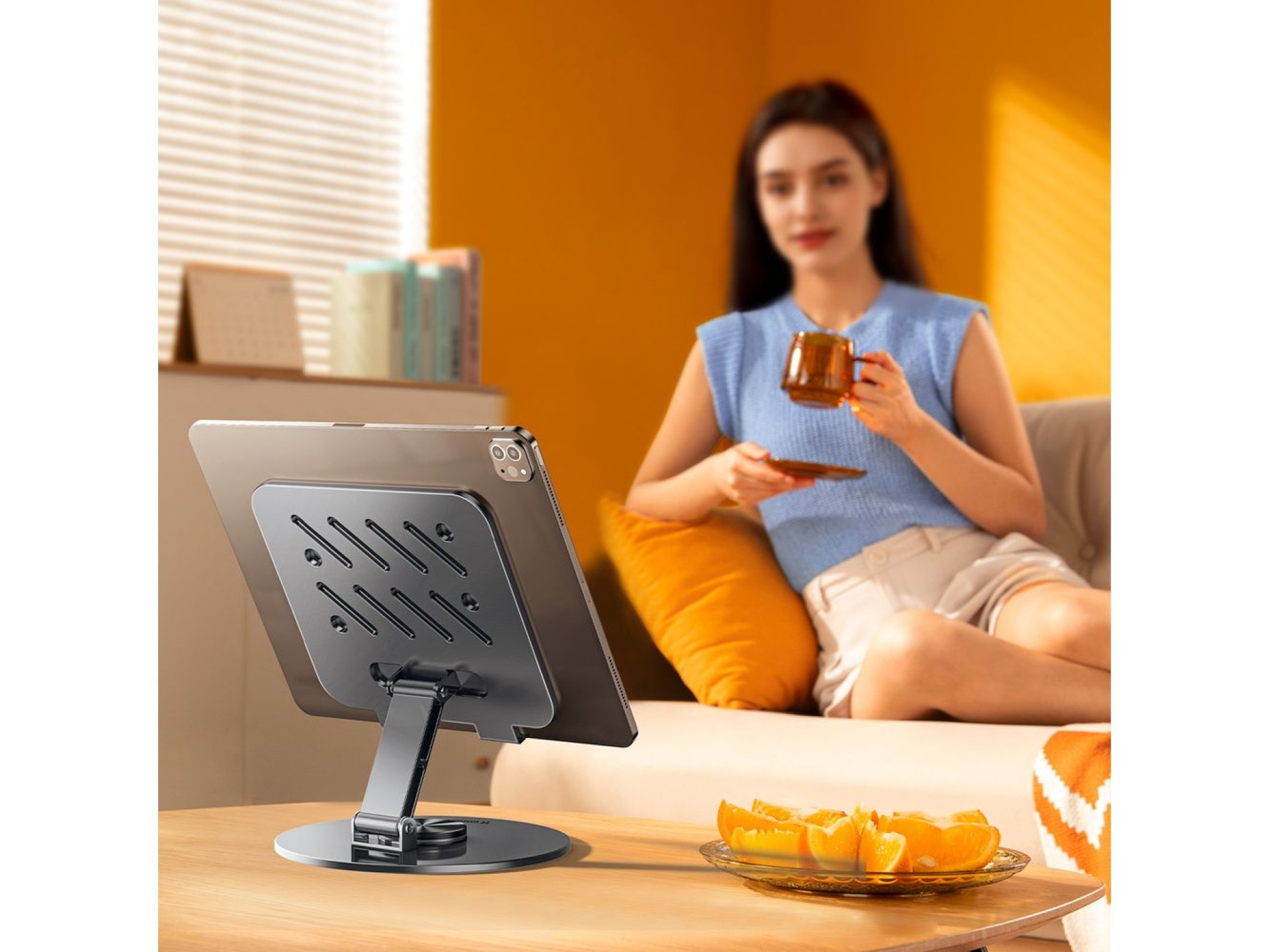 Soporte giratorio de aluminio para tablet Wozinsky WRS-DSY84SS de 360° - Gris