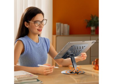 Soporte giratorio de aluminio para tablet Wozinsky WRS-DSY84SS de 360� - Gris