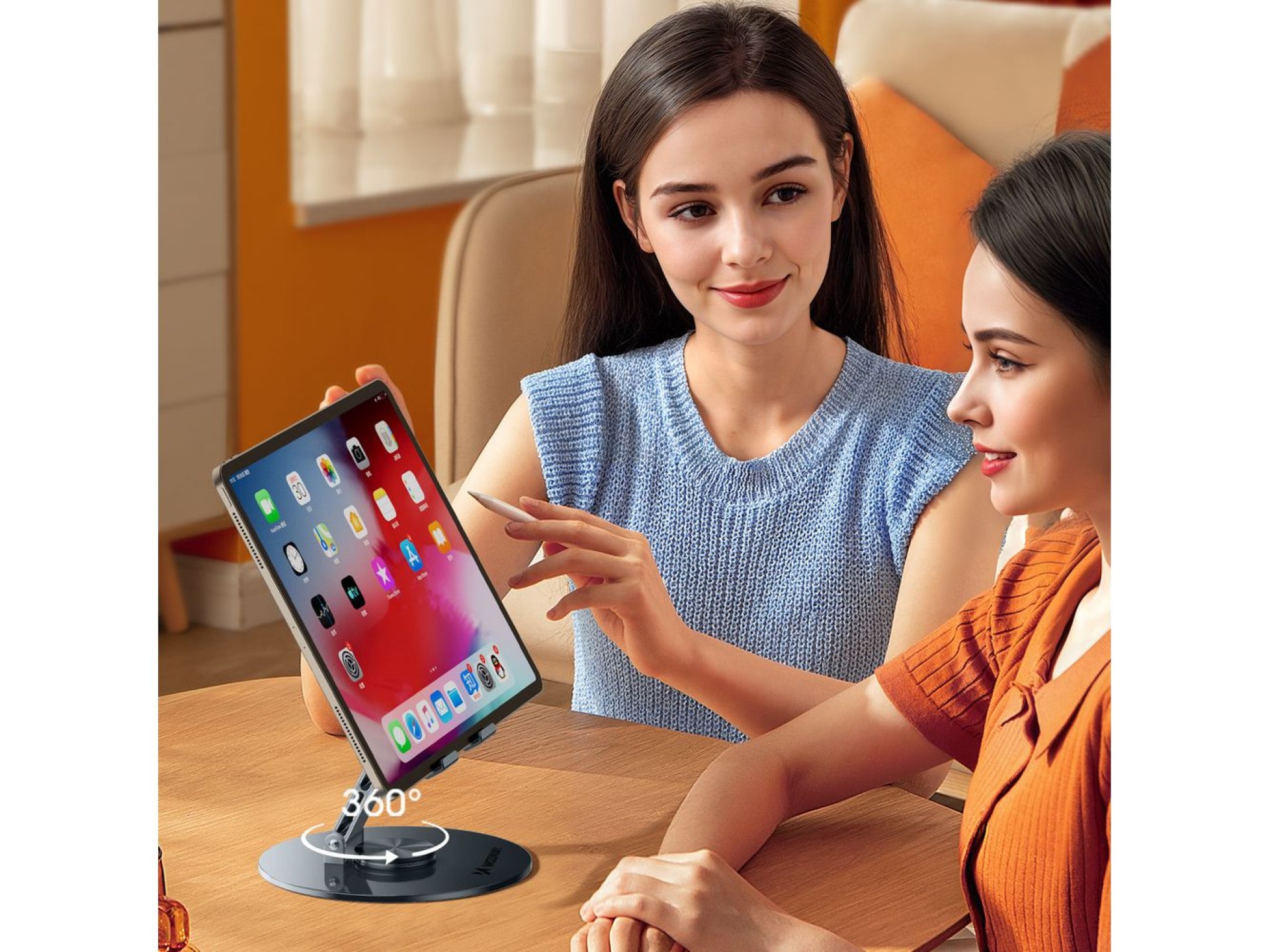 Wozinsky WRS-DSY84SS 360° Rotating Aluminum Tablet Stand - Gray