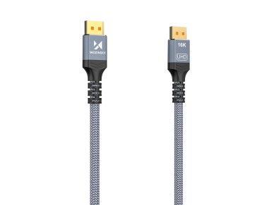 Cabo Wozinsky WPS-16AYL2S DisplayPort 2.1 80Gb/s 16K@60Hz 8K@120Hz 4K@240Hz HDR HDCP DSC - preto