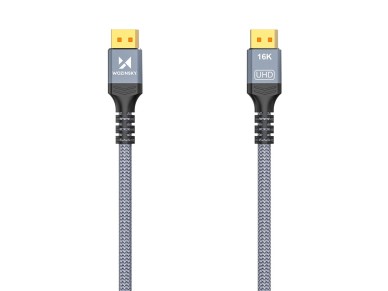 Cabo DisplayPort 2.1 Wozinsky WPS-16AYL1S 80Gb/s 16K@60Hz 8K@120Hz 4K@240Hz HDR HDCP DSC 1m - Preto