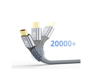 Cabo DisplayPort 2.1 Wozinsky WPS-16AYL1S 80Gb/s 16K@60Hz 8K@120Hz 4K@240Hz HDR HDCP DSC 1m - Preto