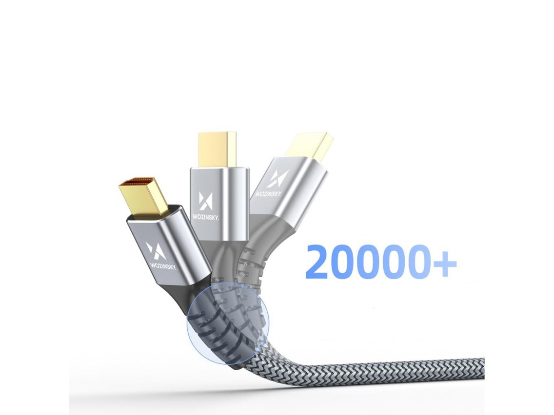 Wozinsky WPS-16AYL1S DisplayPort 2.1 Cable 80Gb/s 16K@60Hz 8K@120Hz 4K@240Hz HDR HDCP DSC 1m - Black