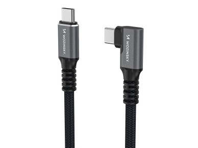 Cable angular Wozinsky WPS2-UY41S USB-C USB4 de 40 Gb/s y 240 W, 2 m - Negro