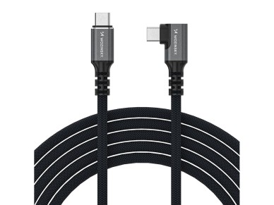 Cable angular Wozinsky WPS2-UY41S USB-C USB4 de 40 Gb/s y 240 W, 2 m - Negro