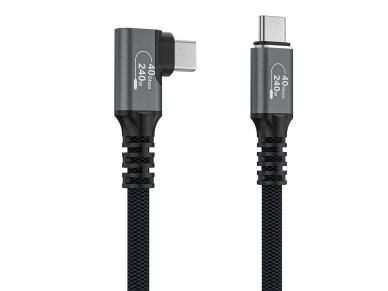 Cabo Wozinsky WPS1-UY41S USB-C USB4 40Gb/s 240W 1,5m 4K Angular - Preto Cabo Wozinsky WPS1-UY41S USB-C USB4 40Gb/s 240W 1,5m 4K Angular - Preto