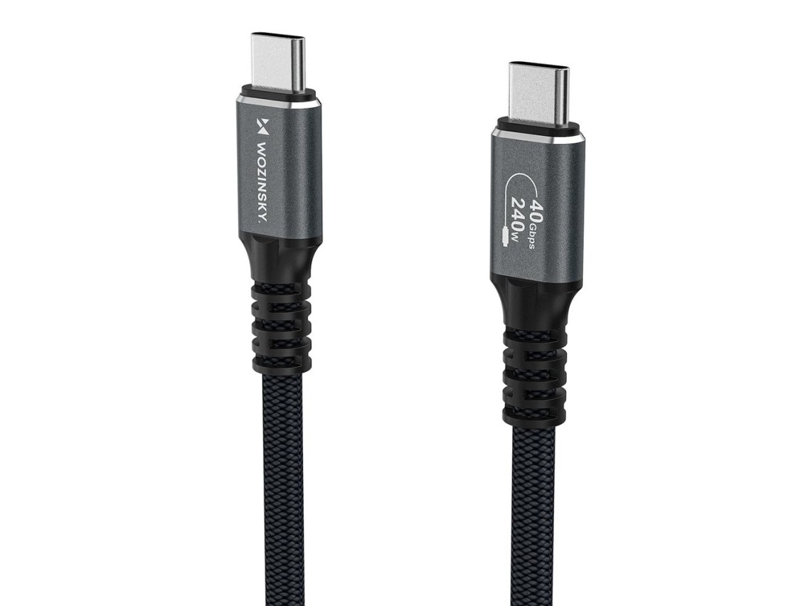 Wozinsky WPS-UY415S USB-C USB4 Cable 40Gb/s 240W 1.5m 4K - Black
